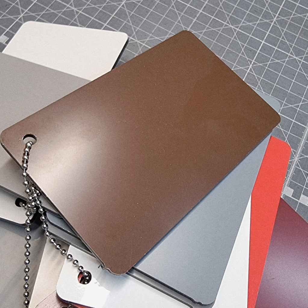 Custom Order - ba - 35cm wide - matte brown aluminium composite - raised lettering