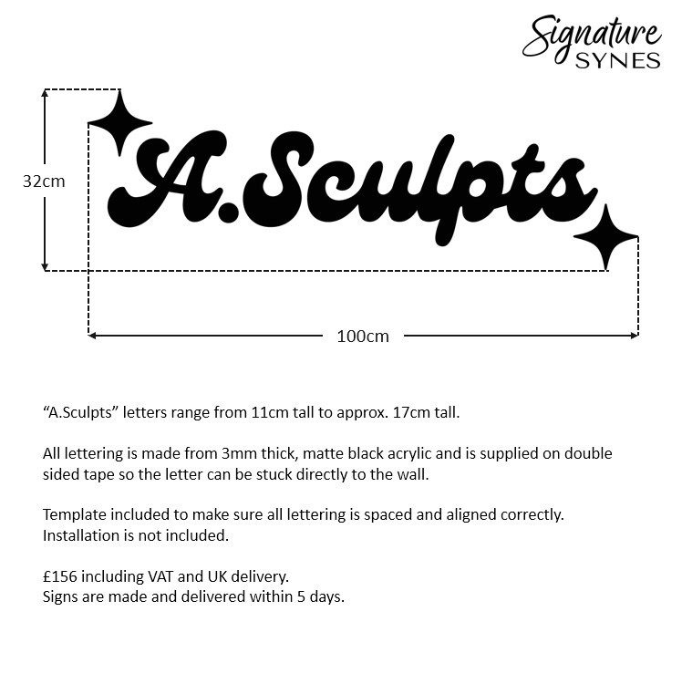 Custom Order - A.Sculpts - Matte black - 100cm wide - Double Sided Tape