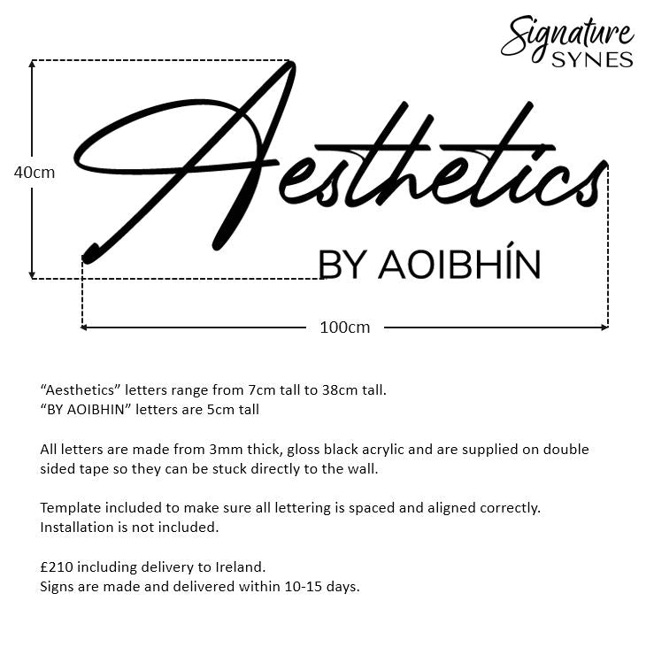 INTL Custom Order - Aesthetics BY AOIBHIN - Gloss black - 100cm wide - Double Sided Tape