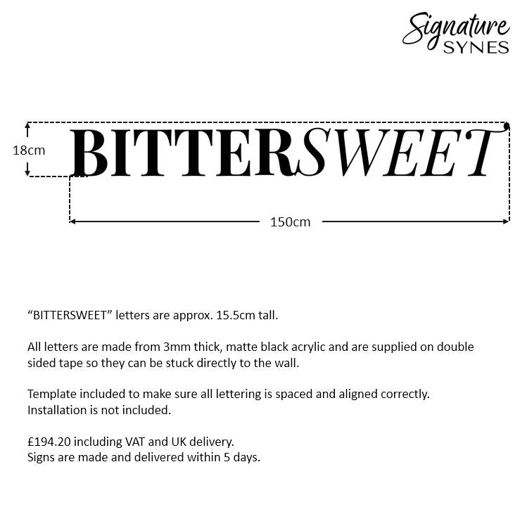Custom Order - BITTERSWEET - Matte black - 150cm wide - Double Sided Tape