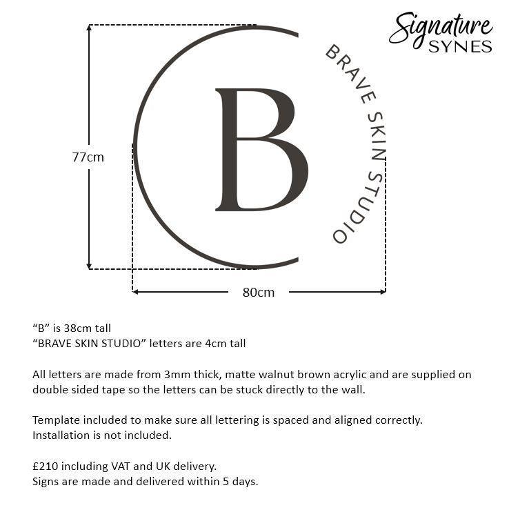 Custom Order - BRAVE SKIN STUDIO - matte walnut brown - 80cm wide - Double Sided Tape