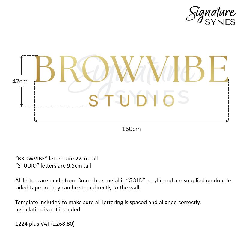 Custom Order - BROWVIBE - metallic "GOLD" - 160cm wide - Double Sided Tape