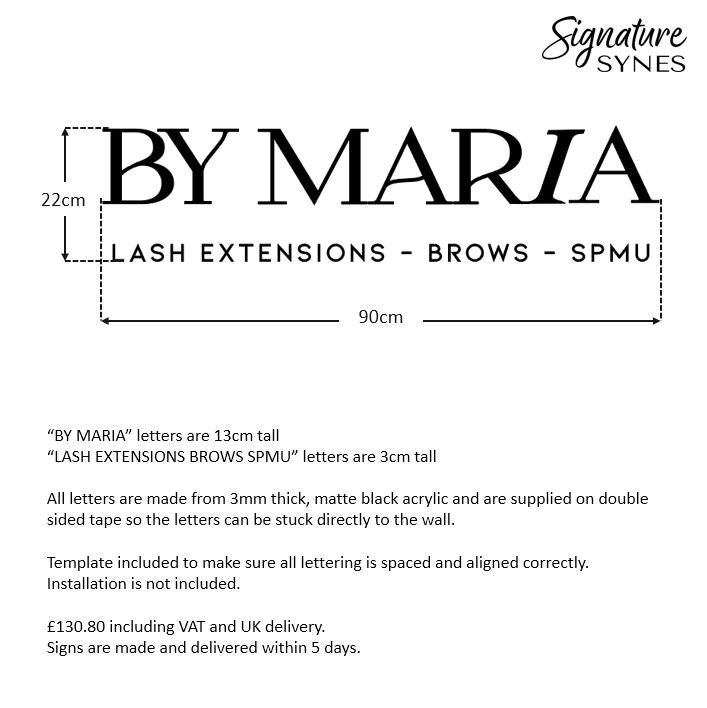 Custom Order - BY MARIA - Matte black - 90cm wide - Double Sided Tape