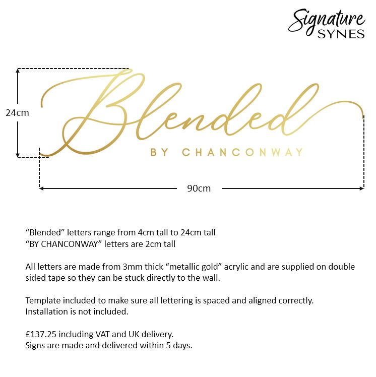 Custom Order - Blended - metallic gold - 90cm wide - Double Sided Tape