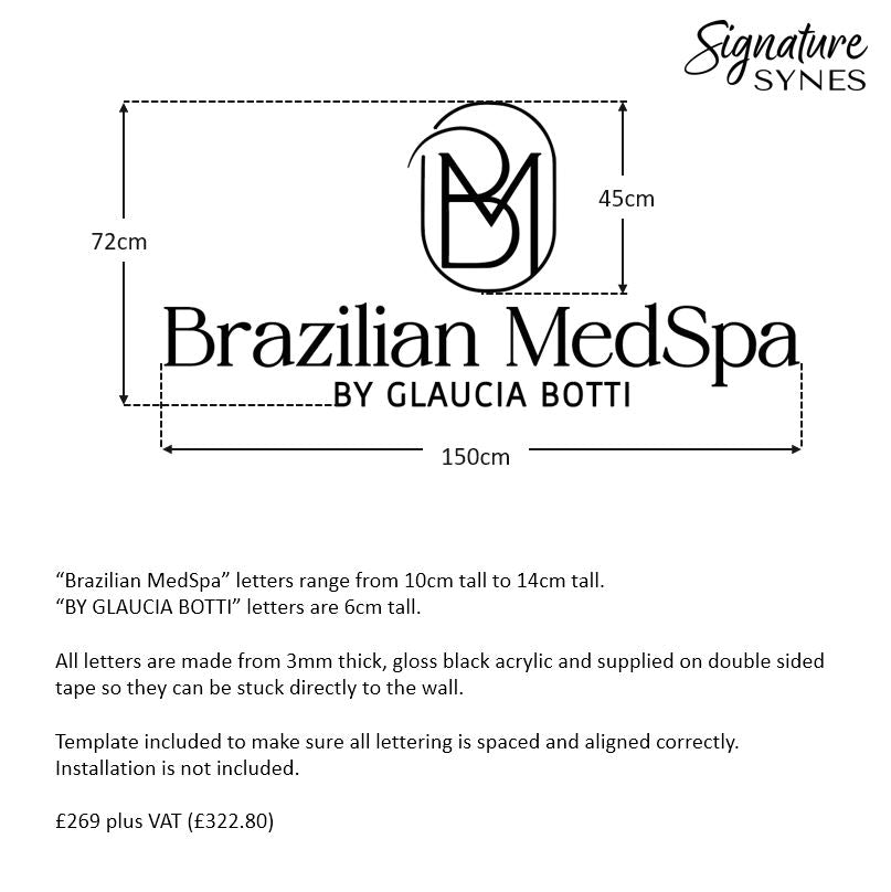 Custom Order - Brazilian MedSpa - Gloss black - 150cm wide - Double Sided Tape