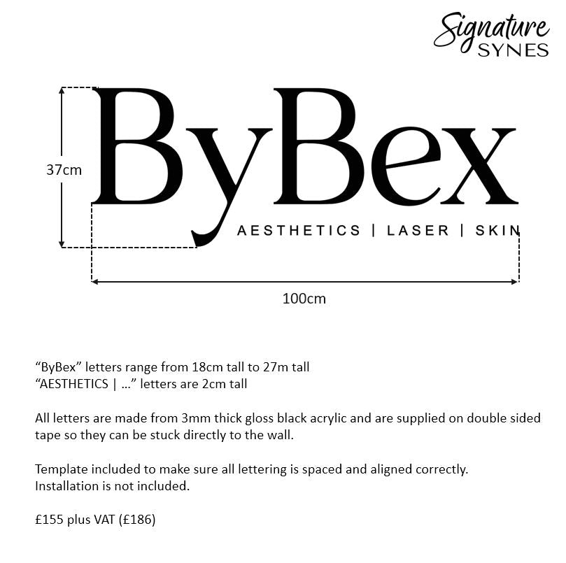 Custom Order - ByBex - gloss black - 100cm wide - Double Sided Tape