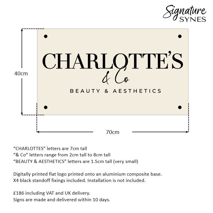 Custom Order - CHARLOTTE'S & Co - DIGITALLY PRINTED SIGN