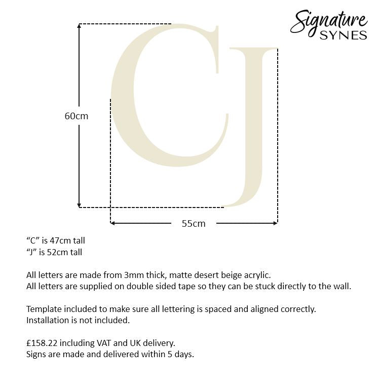 Custom Order - CJ - matte desert beige - 55cm wide - Double Sided Tape