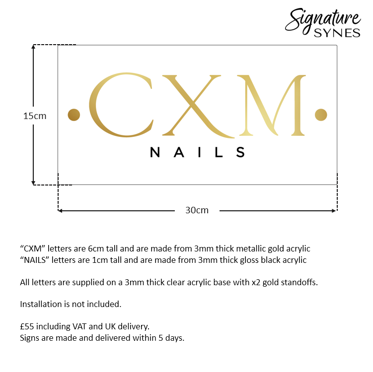 Custom Order - CXM NAILS - Sign Package