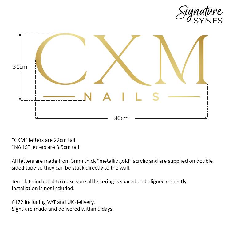 Custom Order - CXM NAILS - Sign Package