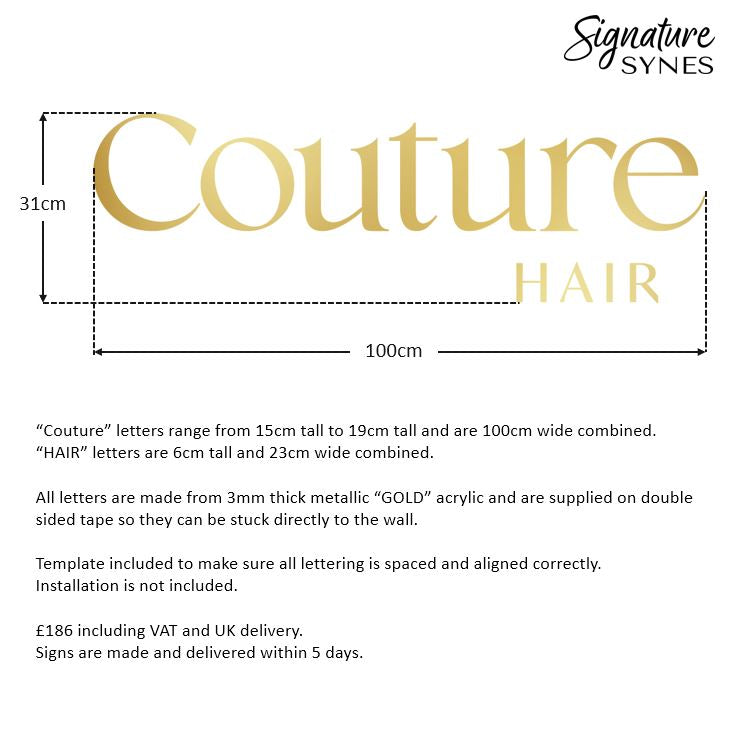 Custom Order - Couture HAIR - metallic "GOLD" - 100cm wide - Double Sided Tape
