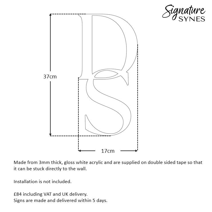 Custom Order - DS - gloss white - 17cm wide - Double Sided Tape