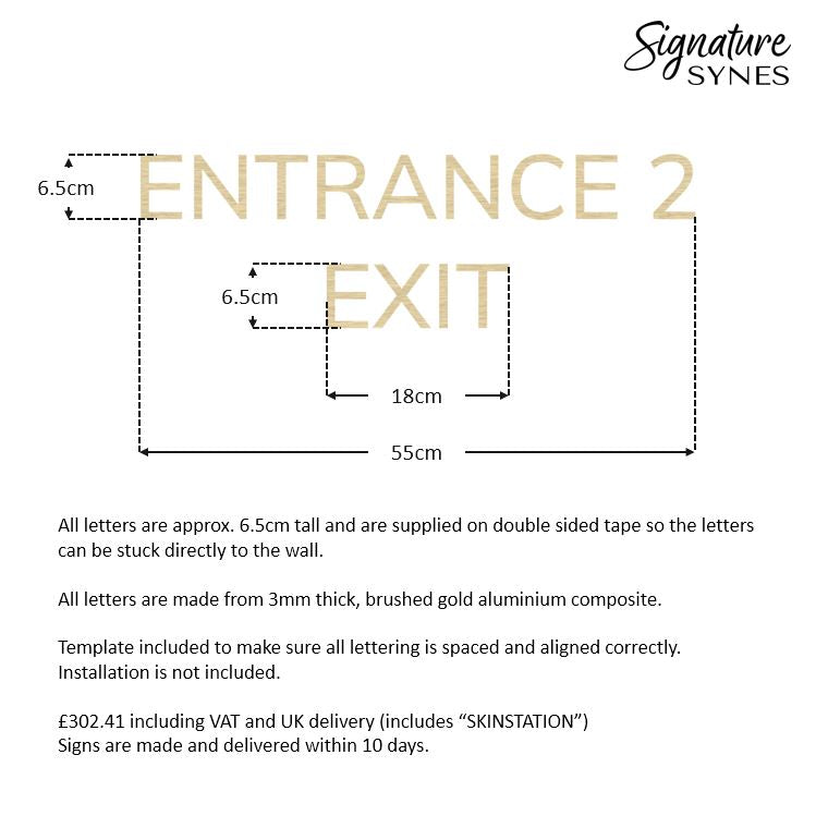 Custom Order - SKINSTATION - 124cm wide - brushed gold - double sided tape
