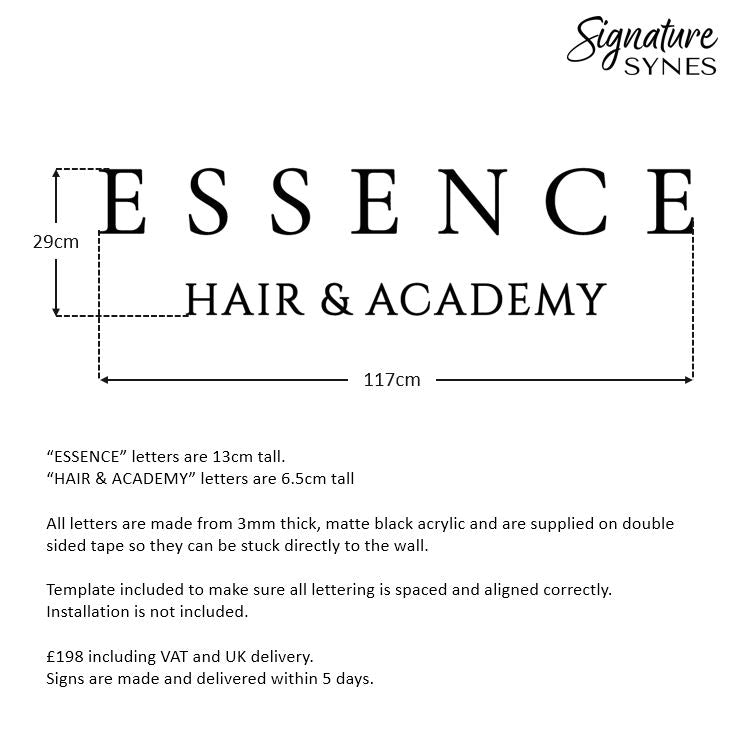 Custom Order - ESSENCE - matte black - 117cm wide - Double Sided Tape