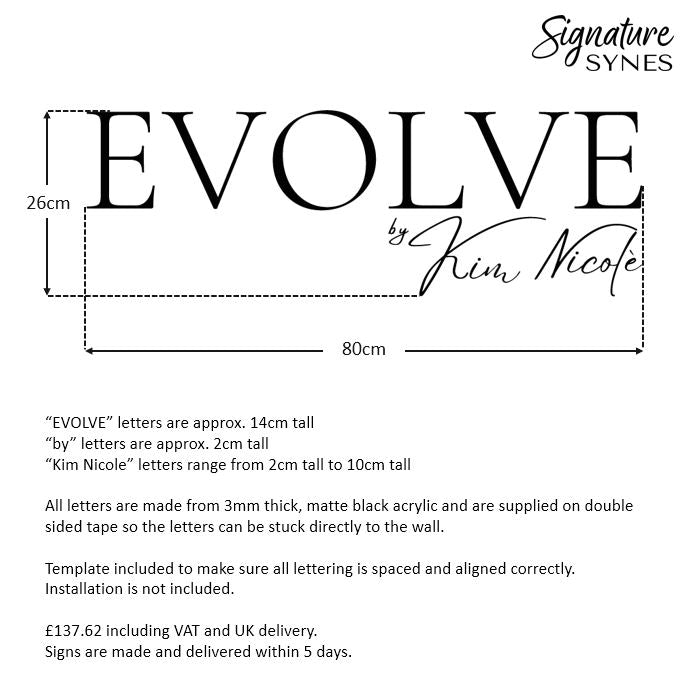 Custom Order - Evolve by Kim Nicole - matte black - 80cm wide - Double Sided Tape