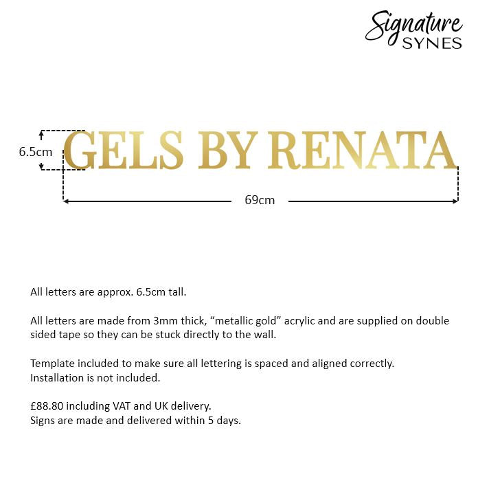 Custom Order - GELS BY RENATA - "metallic gold" - 80cm wide - Double Sided Tape