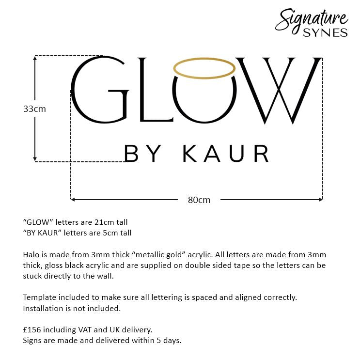 Custom Order - GLOW BY KAUR - gloss black and "metallic gold" - 80cm wide - Double Sided Tape