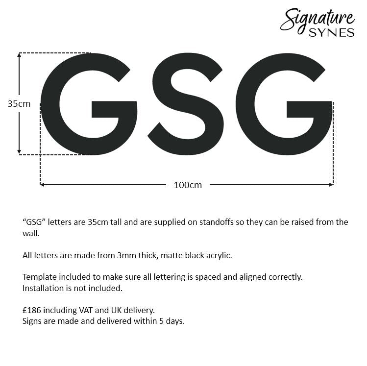 Custom Order - GSG - matte black - SIGN PACKAGE