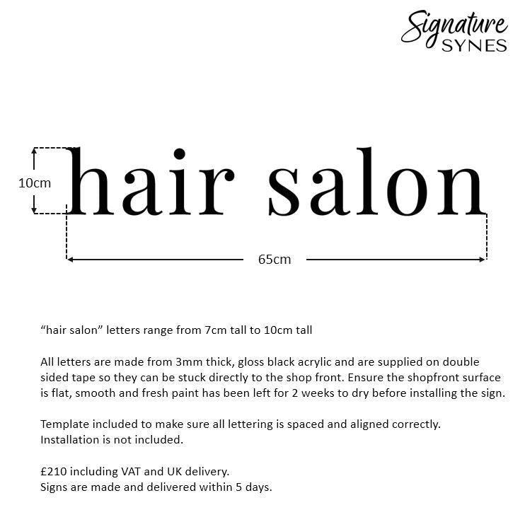 Custom Order - Gini's hair salon - gloss black - SIGN PACKAGE