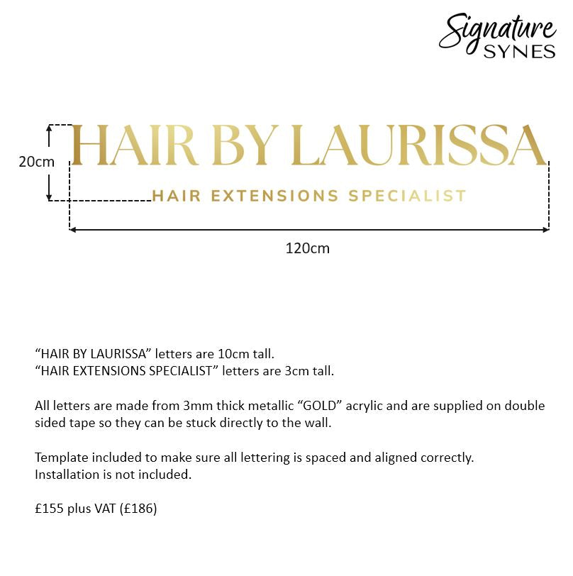 Custom Order - HAIR BY LAURISSA - metallic "GOLD" - 120cm wide - Double Sided Tape