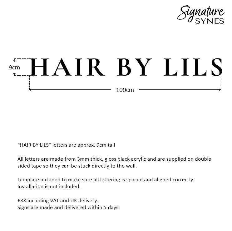 Custom Order - HAIR BY LILS - gloss black - 100cm wide - Double Sided Tape