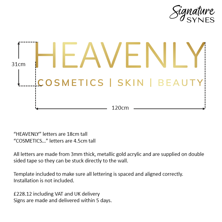 Custom Order - HEAVENLY - "metallic gold" - 120cm wide - Double Sided Tape