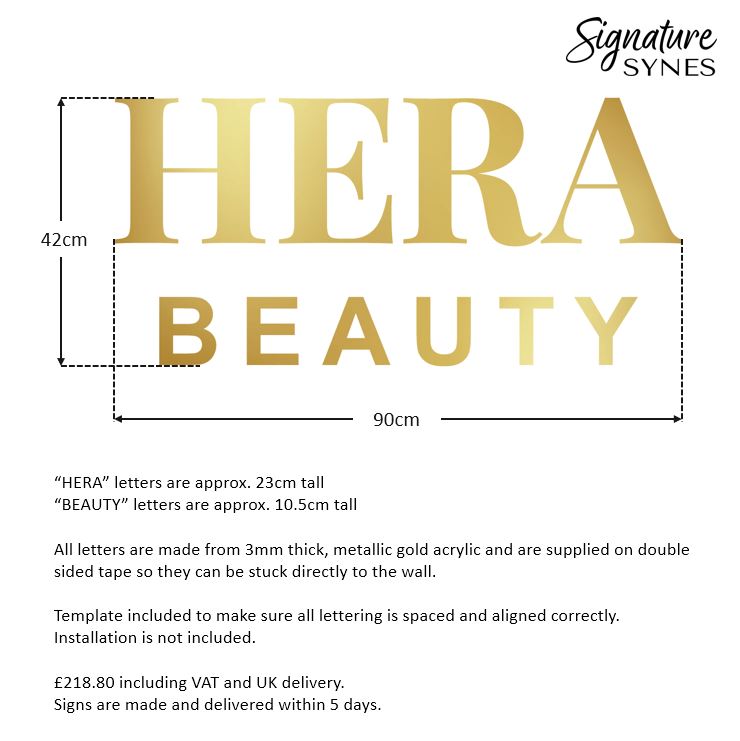 Custom Order - HERA BEAUTY - "metallic gold" - 90cm wide - Double Sided Tape