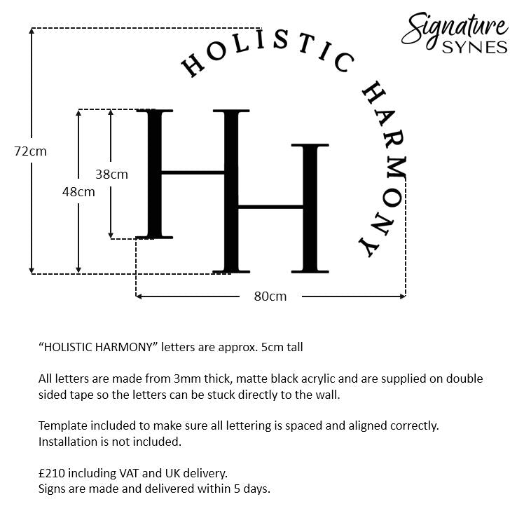 Custom Order - HOLISTIC HARMONY - matte black - 80cm wide - Double Sided Tape