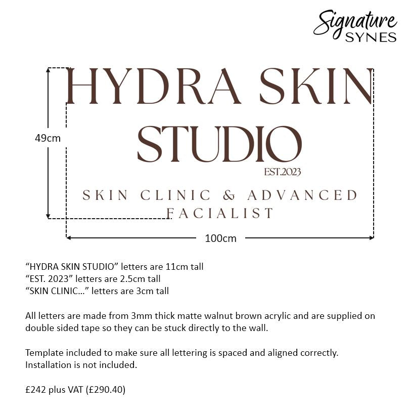 Custom Order - HYDRA SKIN STUDIO - matte walnut brown - 100cm wide - Double Sided Tape