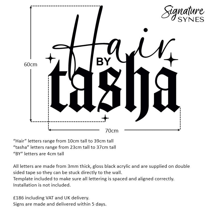 Custom Order -Hair BY tasha - gloss black - 70cm wide - Double Sided Tape