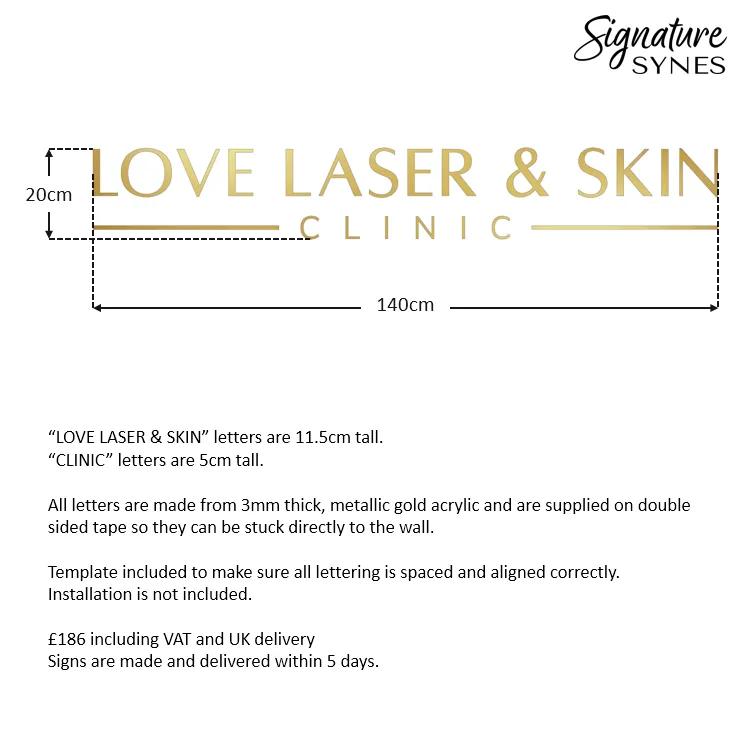 Custom Order - LOVE LASER & SKIN - "metallic gold" - 140cm wide - Double Sided Tape