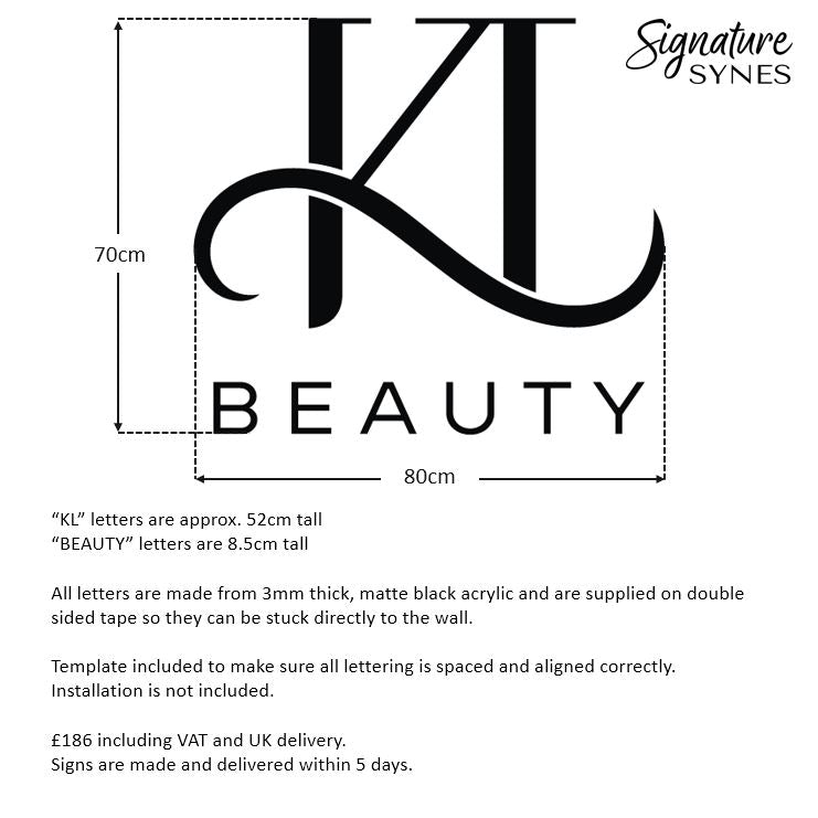 Custom Order - KL BEAUTY - Matte black - 80cm wide - Double Sided Tape
