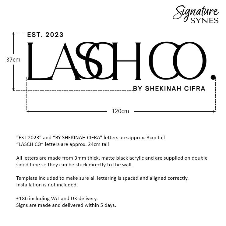 Custom Order - LASCH CO - Matte black - 120cm wide - Double Sided Tape