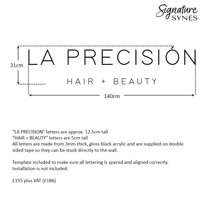 Custom Order - LA PRECISION - gloss black - 140cm wide - Double Sided Tape