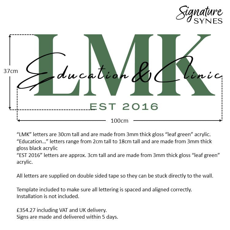 Custom Order - LMK - SIGN PACKAGE