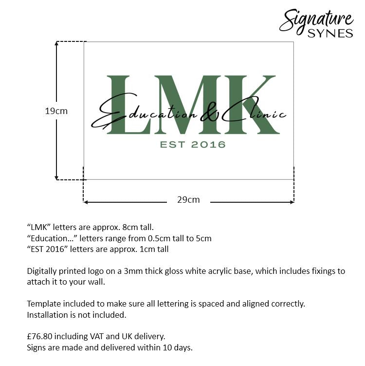 Custom Order - LMK - SIGN PACKAGE