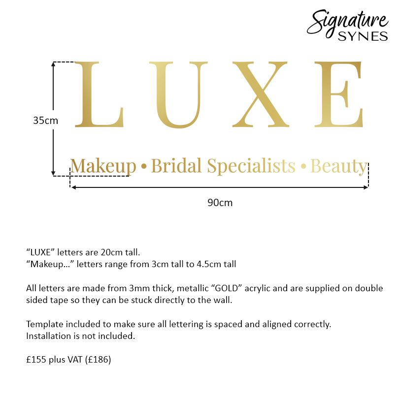 Custom Order - LUXE - metallic "GOLD" - 90cm wide - Double Sided Tape