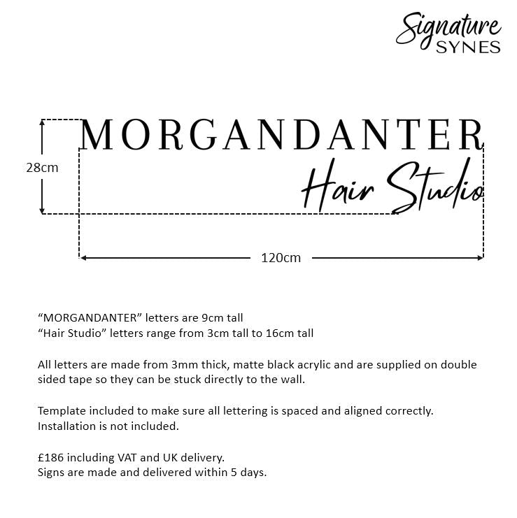 Custom Order - MORGANDANTER - Matte black - 120cm wide - Double Sided Tape