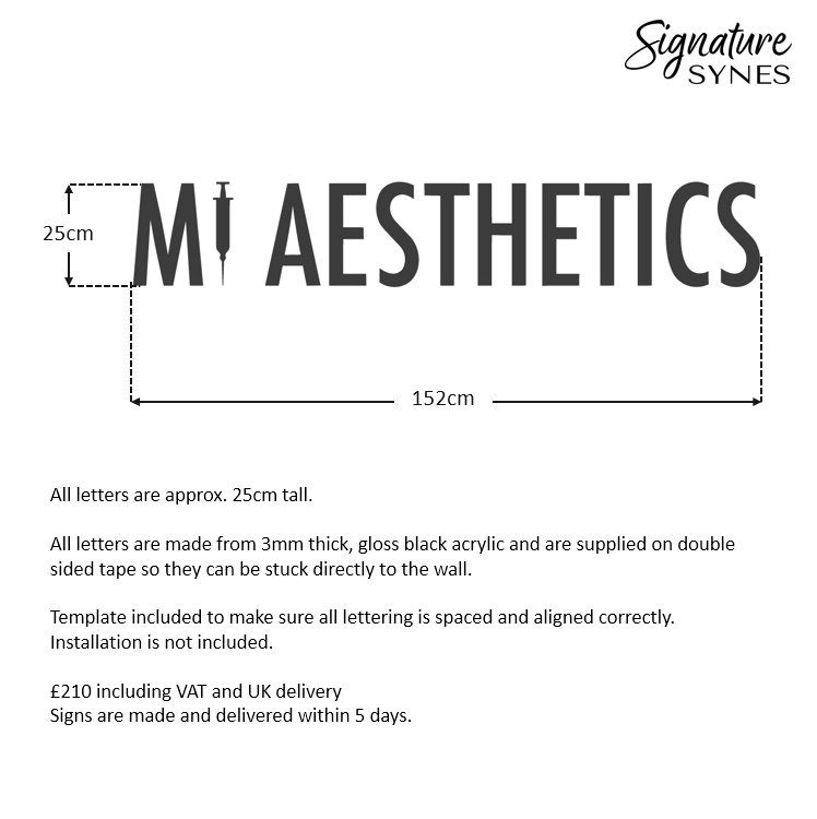 Custom Order - M! AESTHETICS - gloss black - 152cm wide - Double Sided Tape