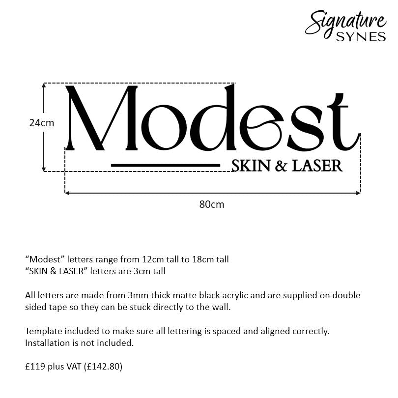 Custom Order - Modest SKIN & LASER - Matte black - 80cm wide - Double Sided Tape