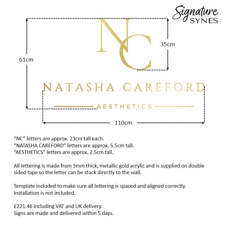 Custom Order - NATASHA CAREFORD - metallic gold - 110cm wide - Double Sided Tape