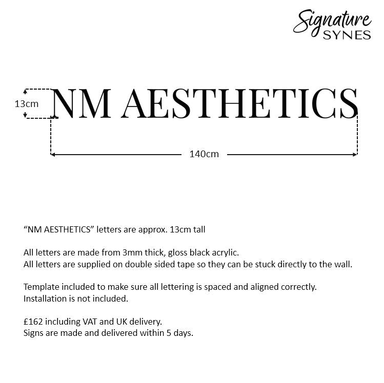 Custom Order - NM AESTHETICS - gloss black - 140cm wide - Double Sided Tape