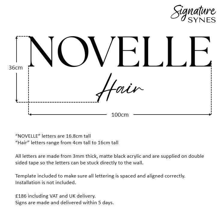 INTL Custom Order - NOVELLE Hair - Matte black - 100cm wide - Double Sided Tape
