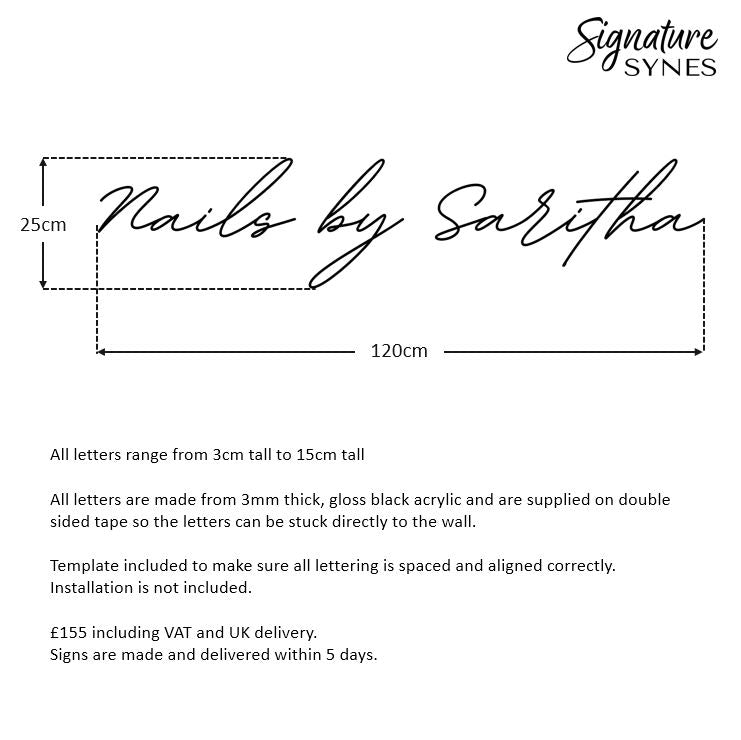 Custom Order - Nails by Saritha - Matte black - 120cm wide - Double Sided Tape
