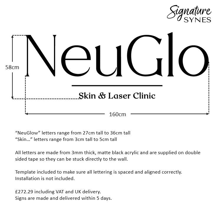 Custom Order - NeuGlo - Matte black - 160cm wide - Double Sided Tape