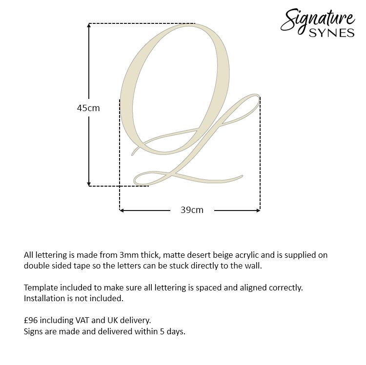 Custom Order - OL - matte desert beige - 39cm wide - Double Sided Tape