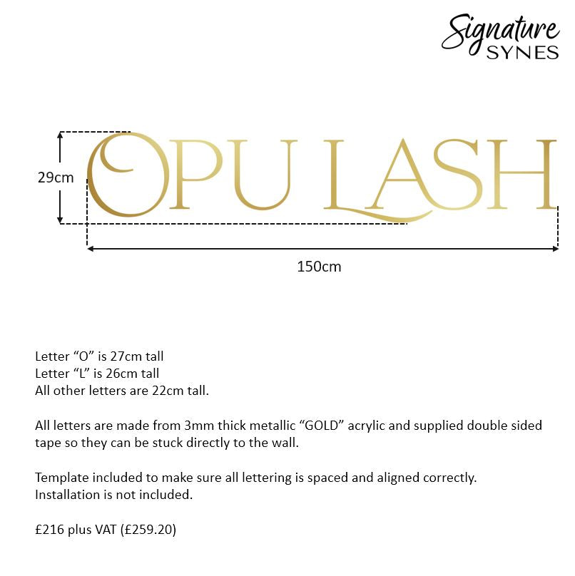 Custom Order - OPULASH - metallic "GOLD" - 150cm wide - Double Sided Tape