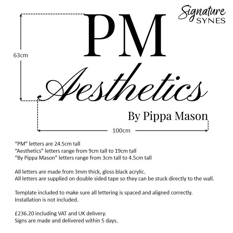 Custom Order - PM Aesthetics - gloss black - 100cm wide - Double Sided Tape