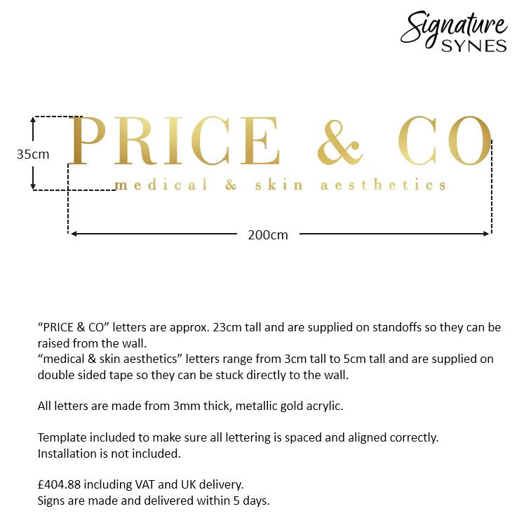 Custom Order - REBECCA PRICE - "METALLIC GOLD" - SIGN PACKAGE