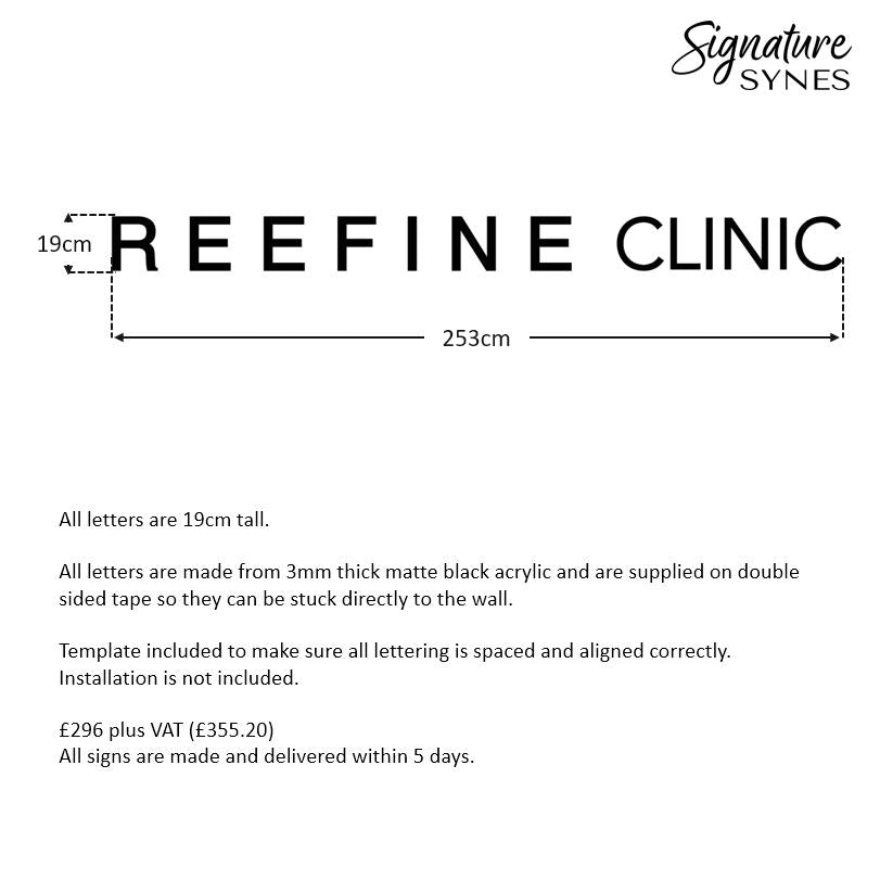 Custom Order - REEFINE CLINIC - x2 Signs